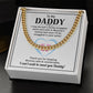 To My Daddy, I Can't Wait To Meet You Daddy, Lovely Necklace & Message Card From Children, Cuban Link Chain For Man