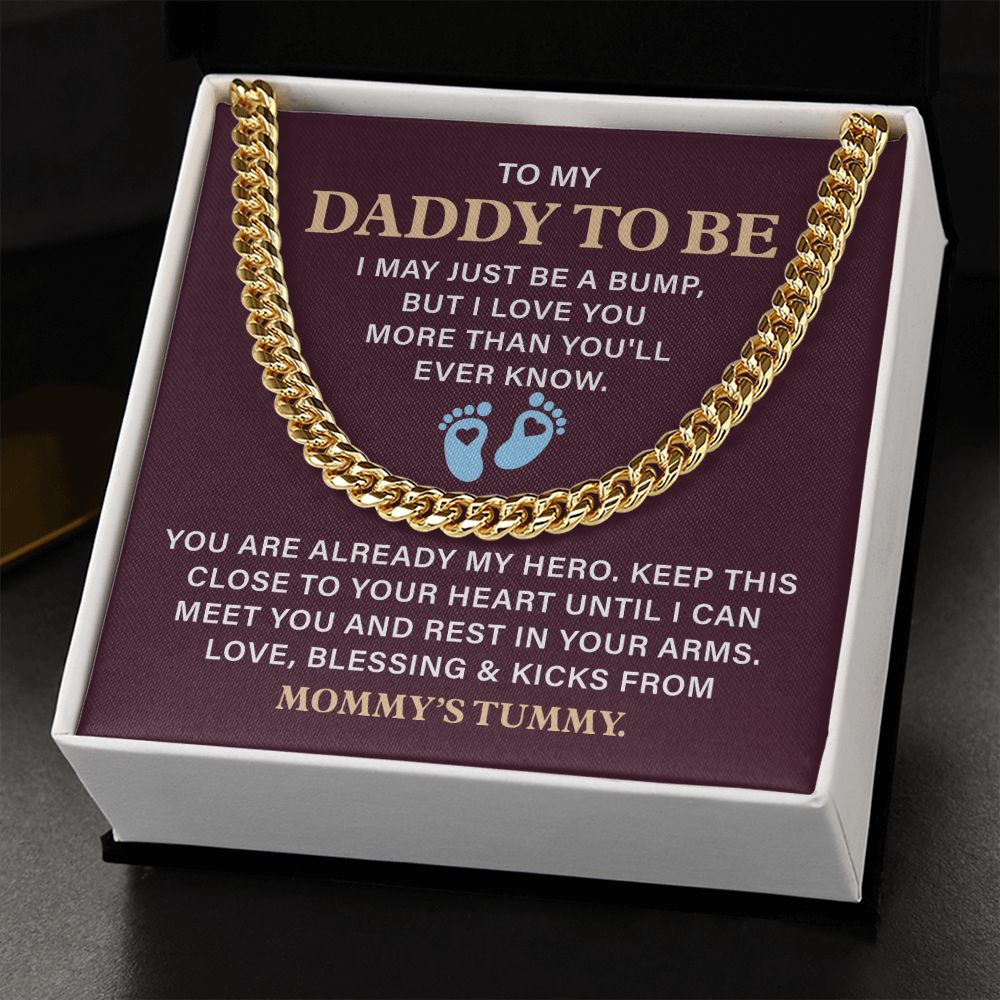 Daddy To Be Necklace Gift From Baby With Message Card