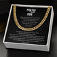 Stainless Less Steel Cuban Link Chain For Man: Prayer For My Son Proud And Strong From Mom And Dad