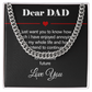 Funny Gift for Dad from Daughter or Son – Legacy Chain with Red Heart Message