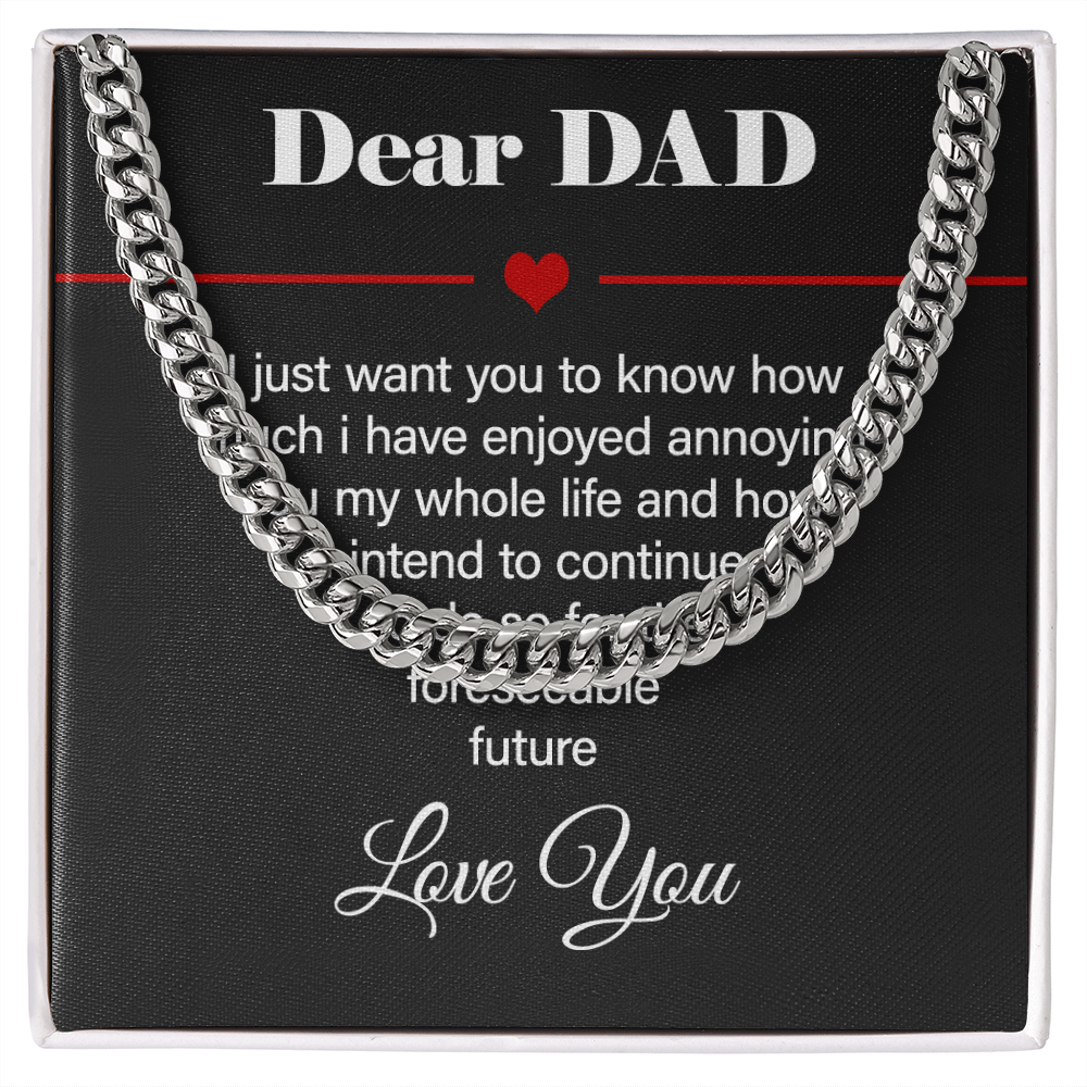Funny Gift for Dad from Daughter or Son – Legacy Chain with Red Heart Message