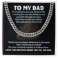 Dad Necklace Gift from Daughter with Lion Message Card