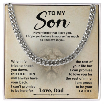To My Son Never Forget That I Love You - Necklace Gift For Birthday Valentine's Day With Heartfelt Message