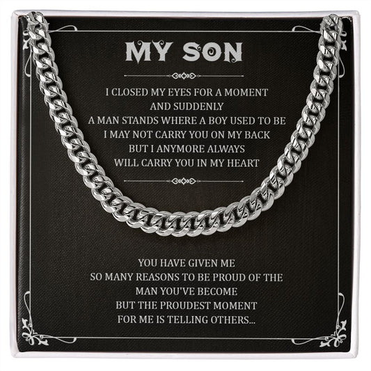 My Son Cuban Link Chain Gifts From Mom And Dad, For Birthday Christmas or Any Occasion