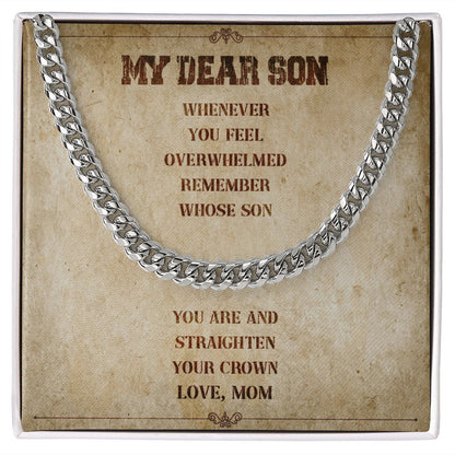 My Dear Son Your Crown Love Mom - Gift From Mom To Son's Birthday, Valentine's Day Present With Heartfelt Message Card