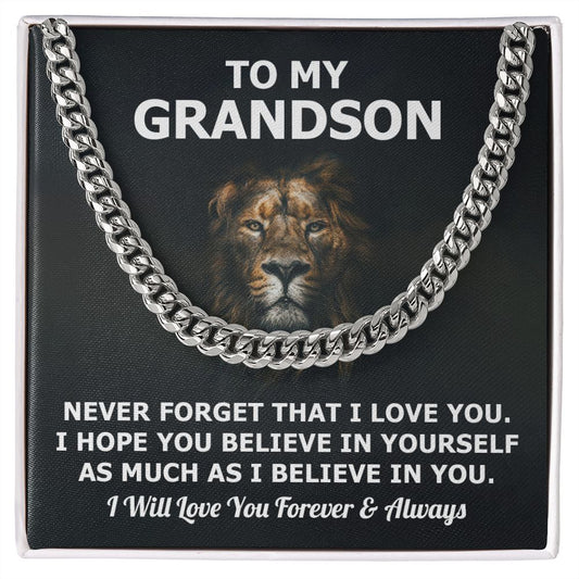 To my grandson - Never forget that I love you. I will love you forever and always