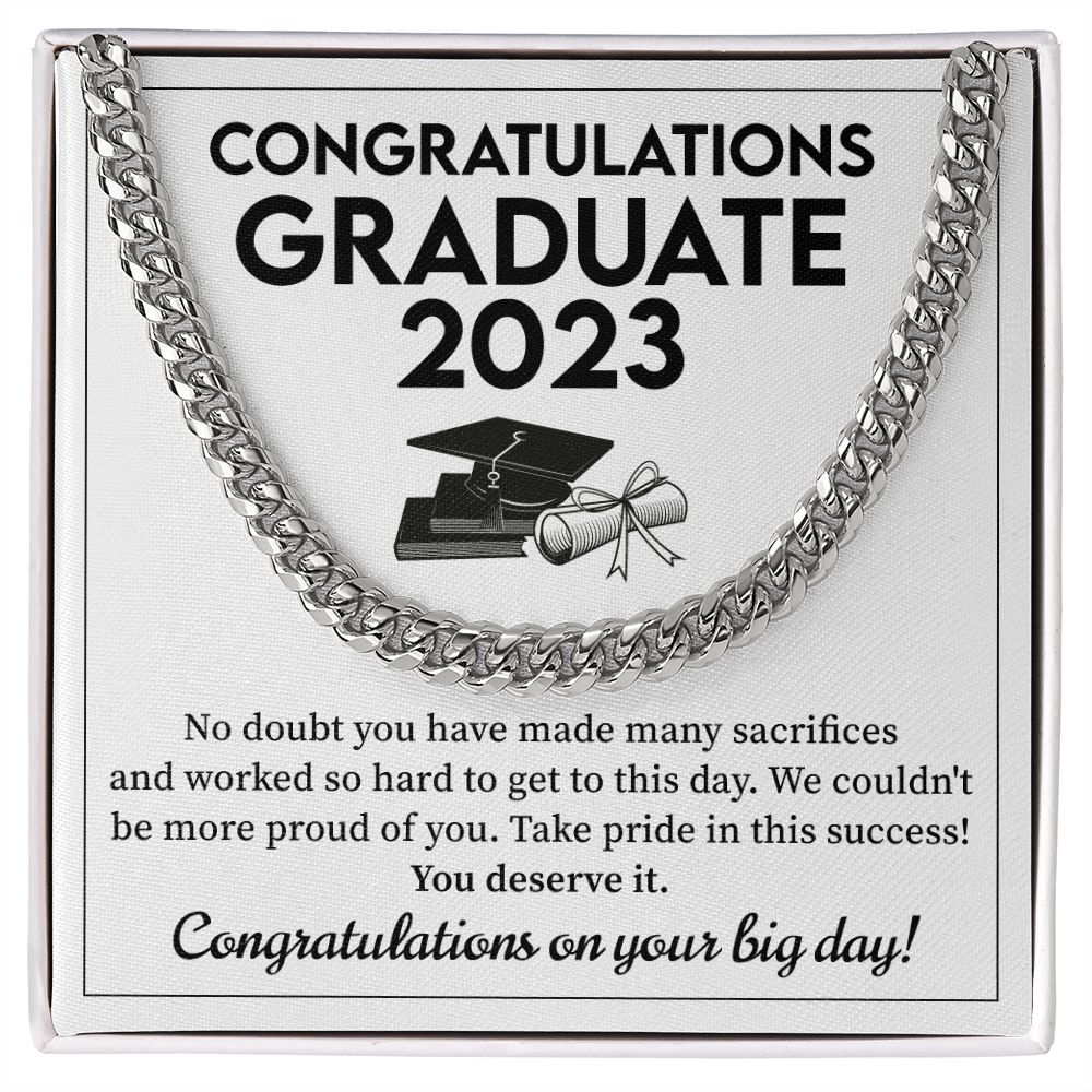 Personalized Graduation Cuban Chain Necklace Gift