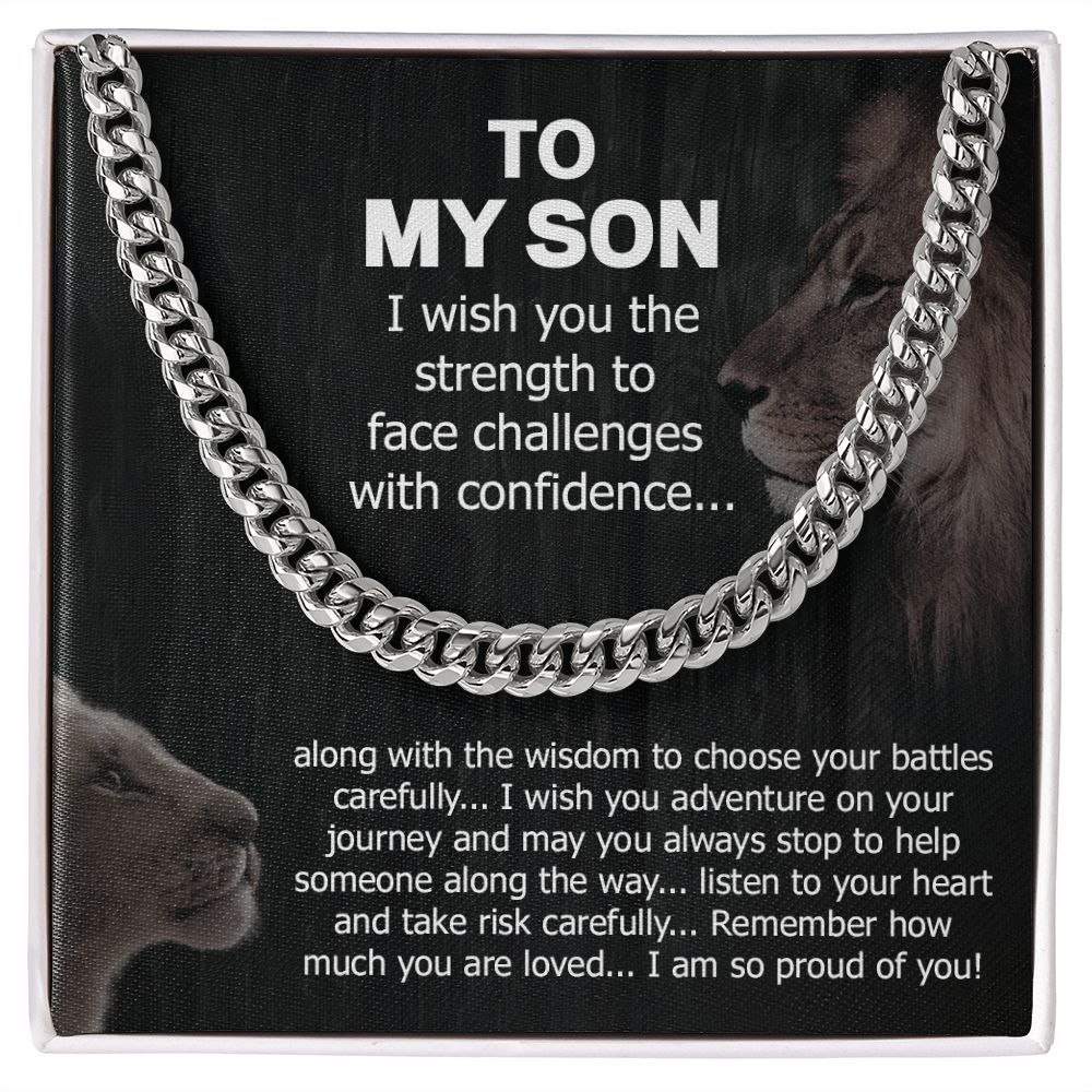 To My Son Proud Of You From Dad And Mom - Gifts To Make Him Strong 14K Yellow Gold Finish