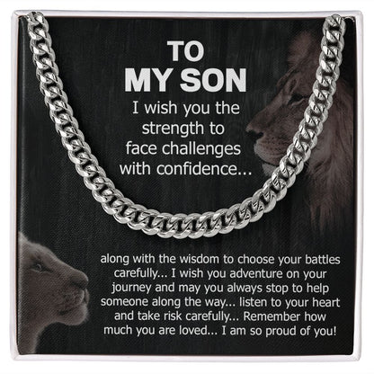 To My Son Proud Of You From Dad And Mom - Gifts To Make Him Strong 14K Yellow Gold Finish
