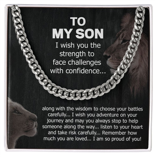 To My Son Proud Of You From Dad And Mom - Gifts To Make Him Strong 14K Yellow Gold Finish