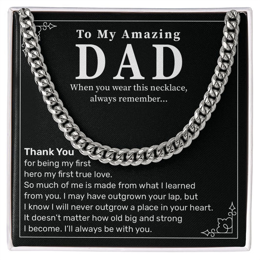 Dad Necklace Gift from Daughter with Emotional Message