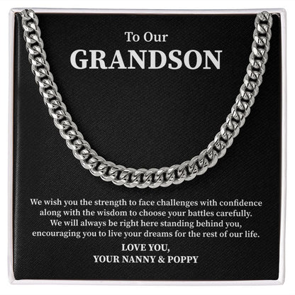 To Our Grandson Love You, Your Nanny & poppy