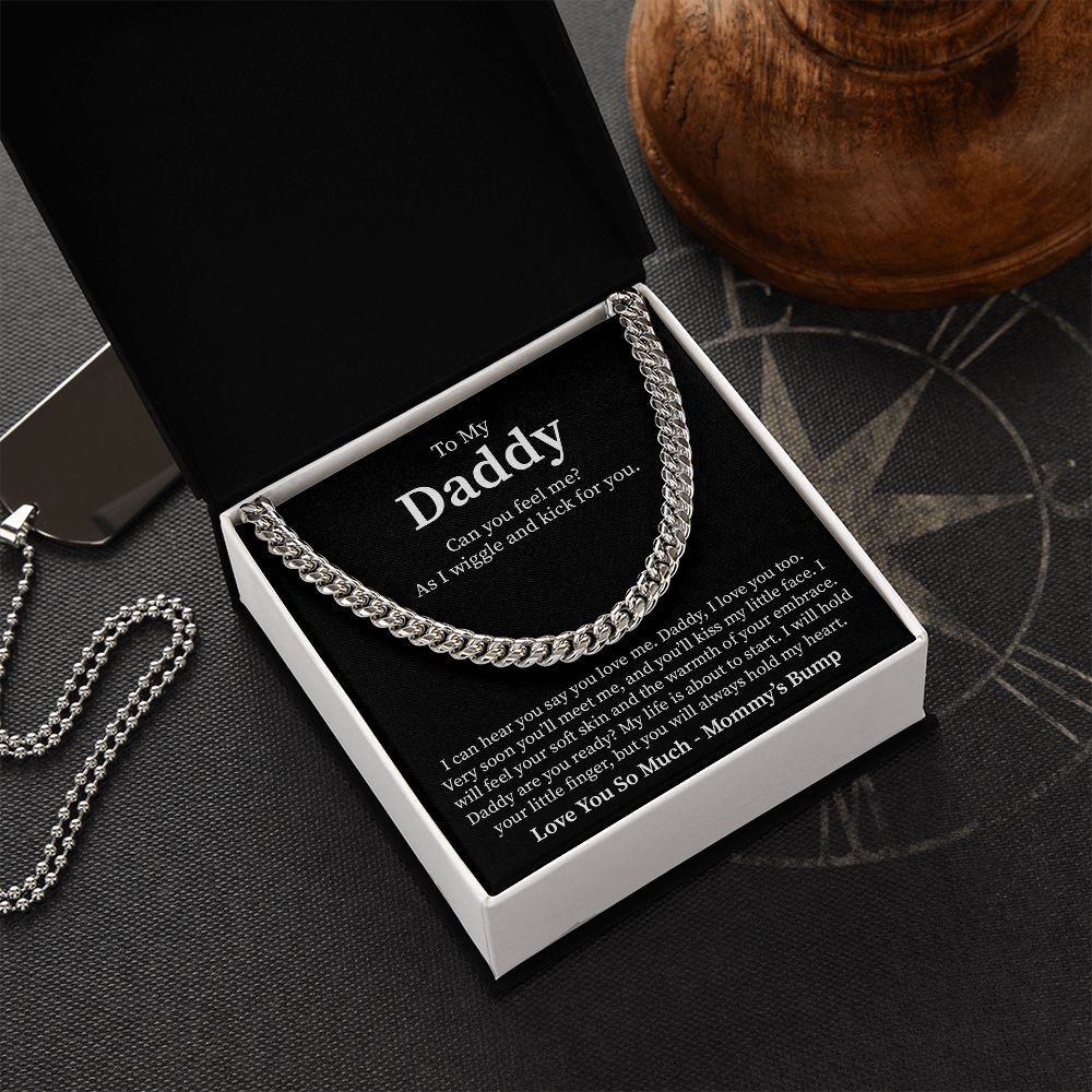New Dad Necklace Gift From Baby Bump With Message Card