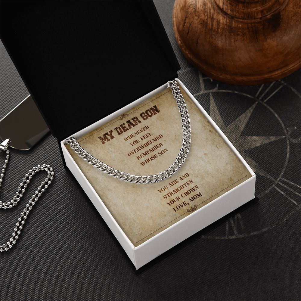 My Dear Son Your Crown Love Mom - Gift From Mom To Son's Birthday, Valentine's Day Present With Heartfelt Message Card