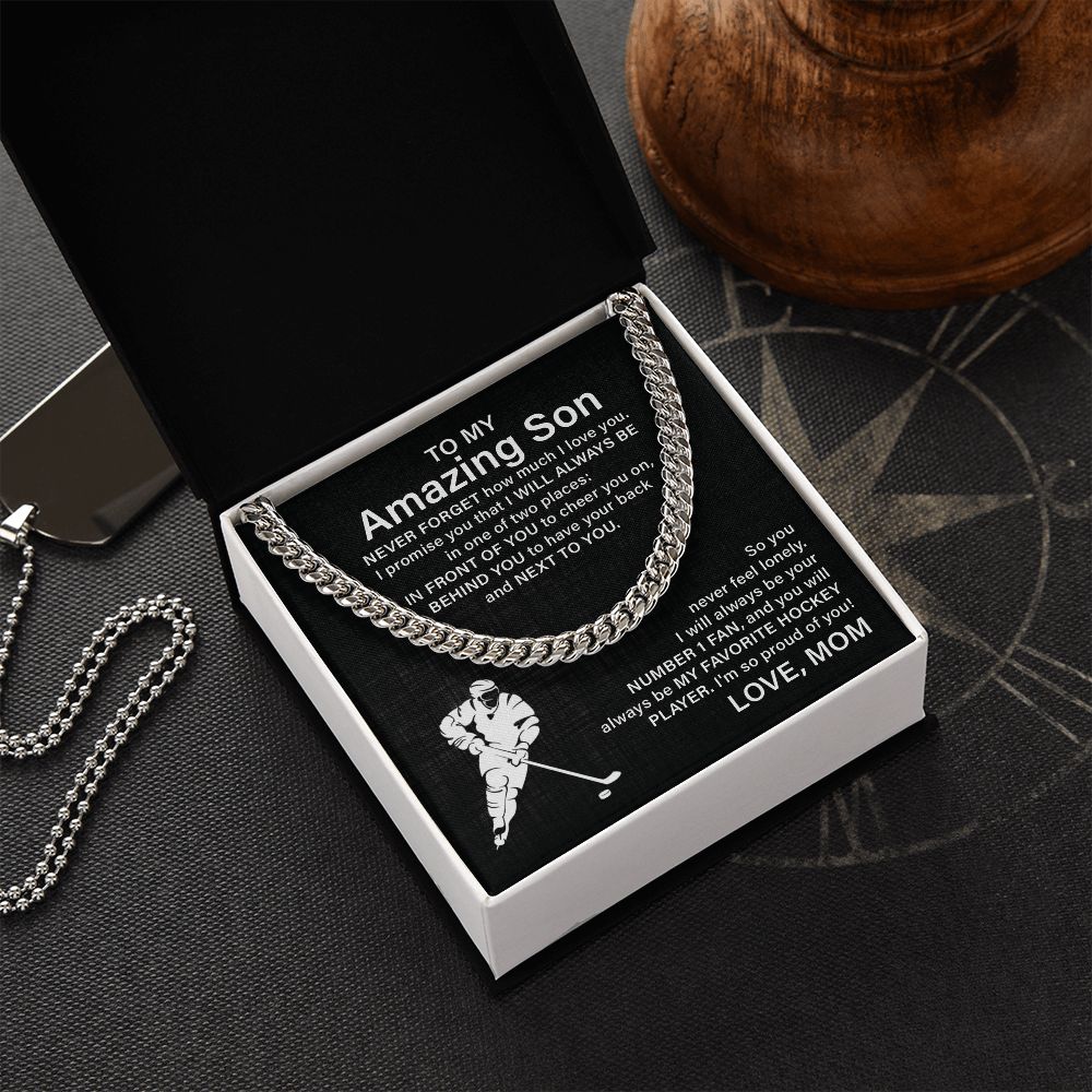 To My Amazing Son Never Forget That How Much I Love You - Stainless Steel Cuban Link Chain For Man