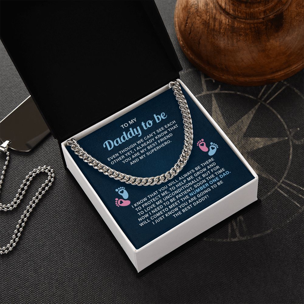Daddy To Be Necklace Gift From Bump With Message Card