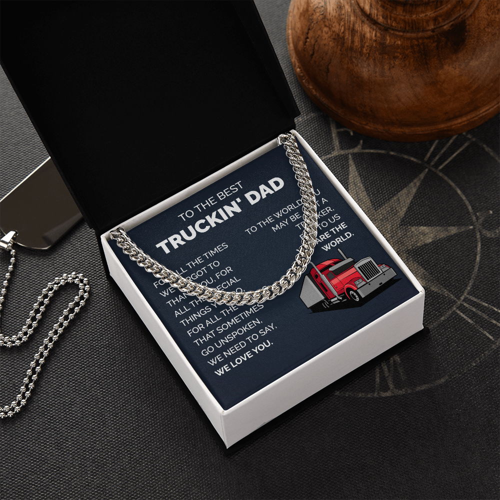 Chain Gift For Trucker Dad with Message Card from Kids