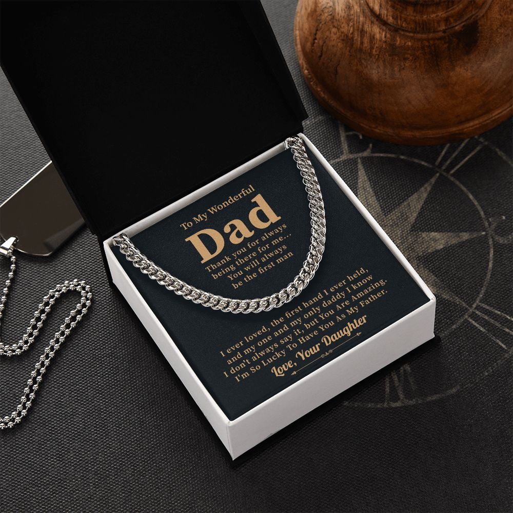 Dad Necklace Gift from Daughter with Heartfelt Message