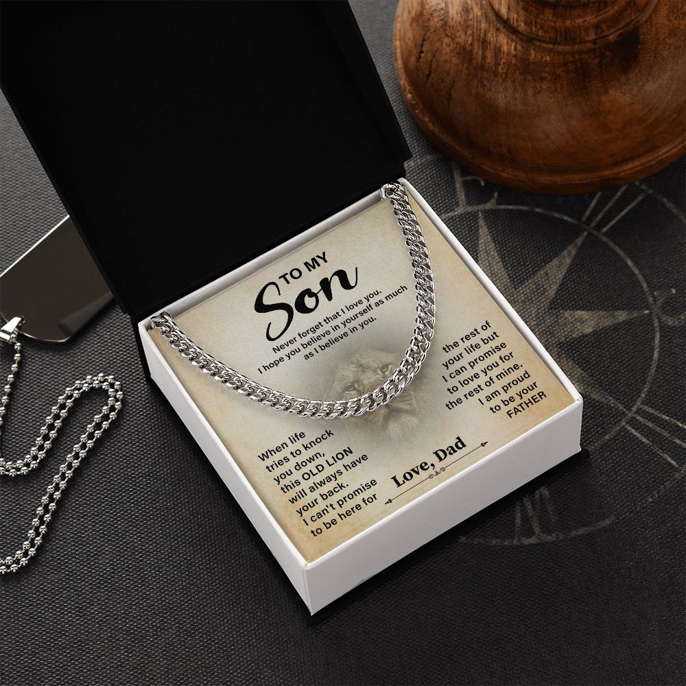 To My Son Never Forget That I Love You - Necklace Gift For Birthday Valentine's Day With Heartfelt Message