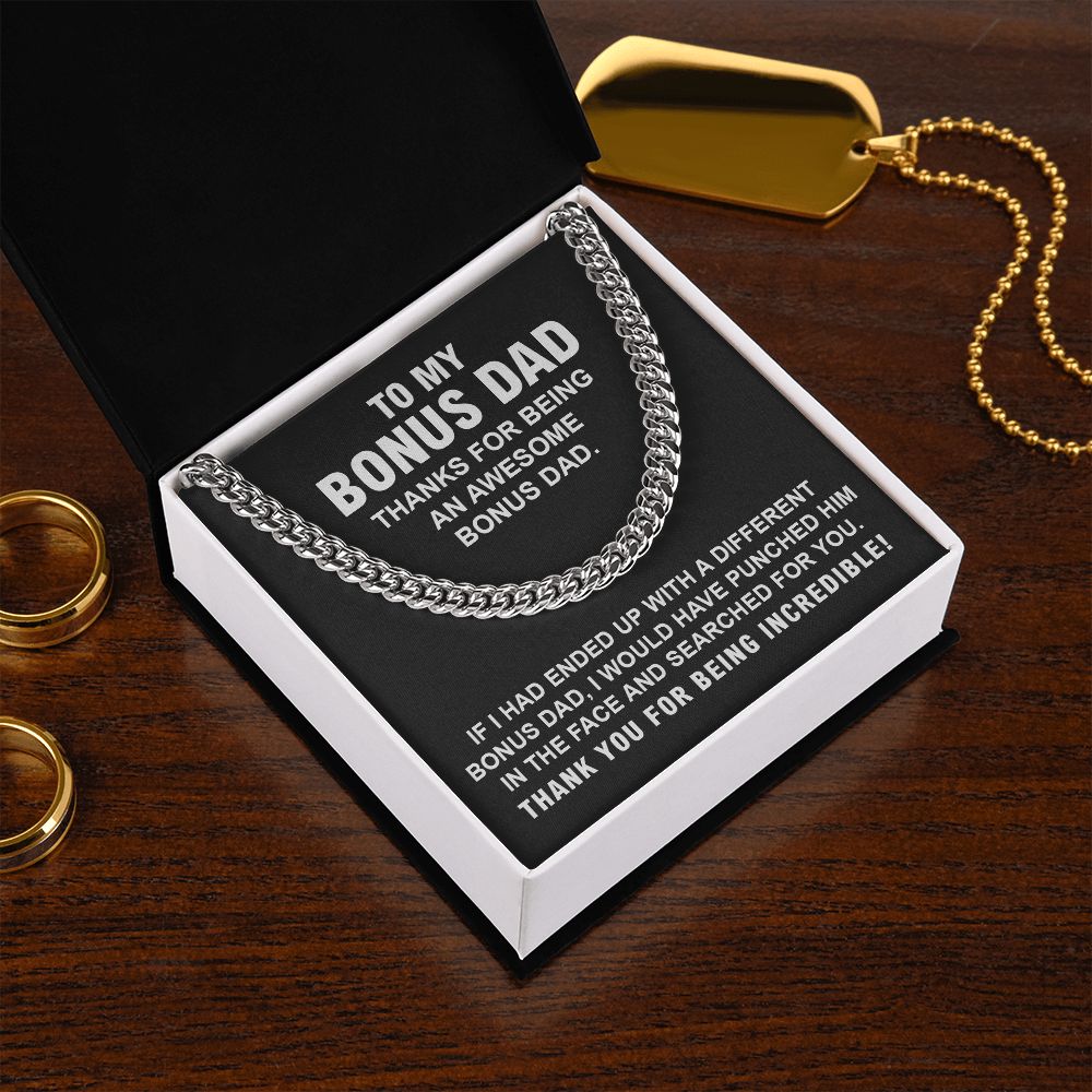 Funny Bonus Dad Gifts - Cuban Chain With Message Card