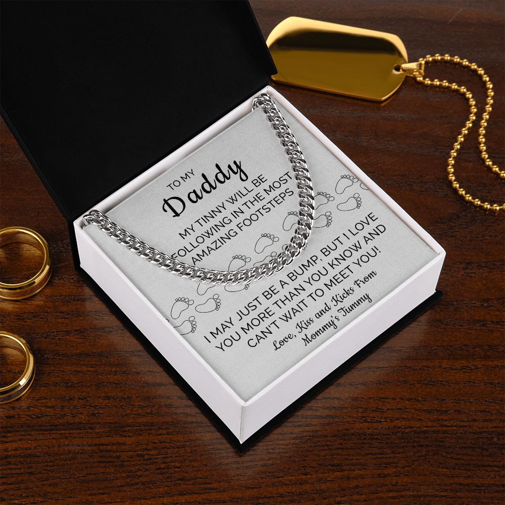 Dad Necklace Gift From Baby Bump With Lovely Message Card
