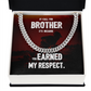 Military Cuban Chain Gift for Brother – Respect Message Card