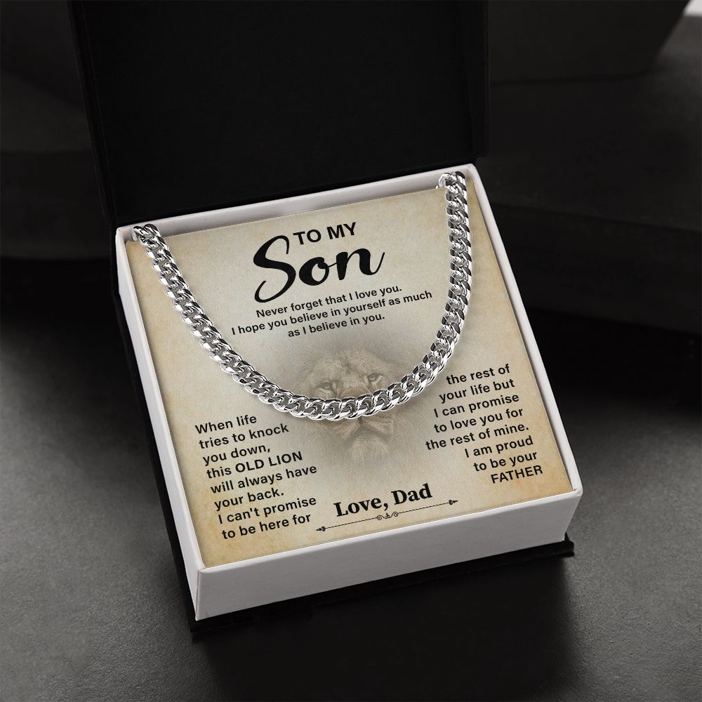 To My Son Never Forget That I Love You - Necklace Gift For Birthday Valentine's Day With Heartfelt Message