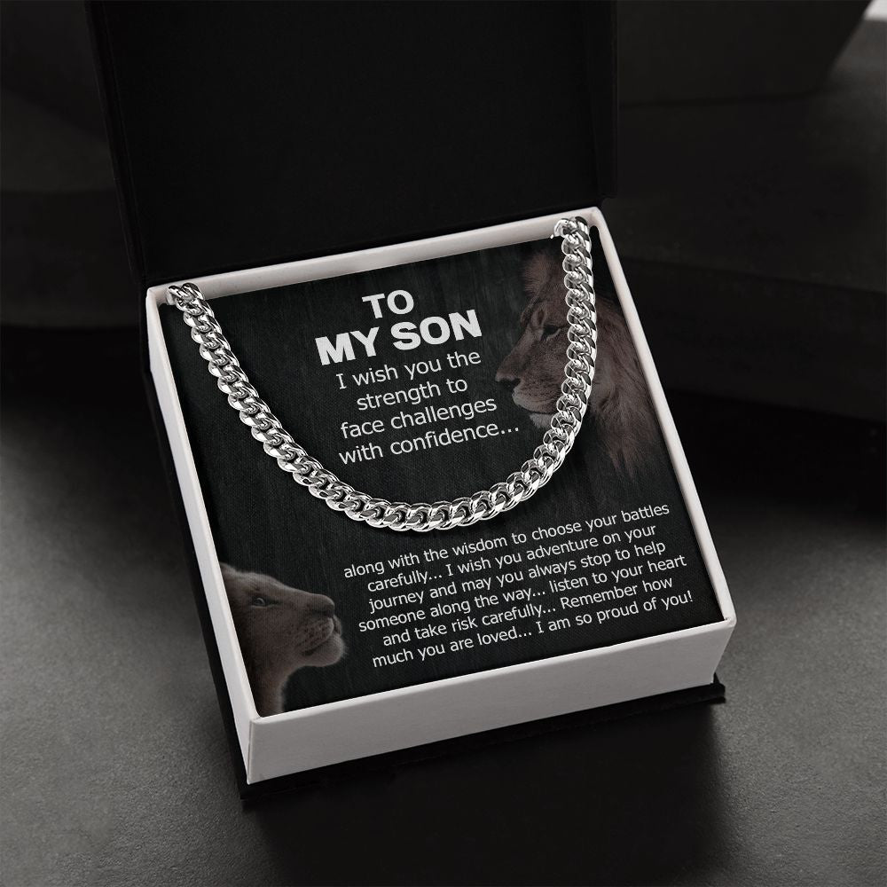 To My Son Proud Of You From Dad And Mom - Gifts To Make Him Strong 14K Yellow Gold Finish