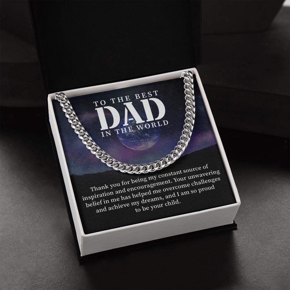 Dad Necklace Gift From Child With Inspirational Message