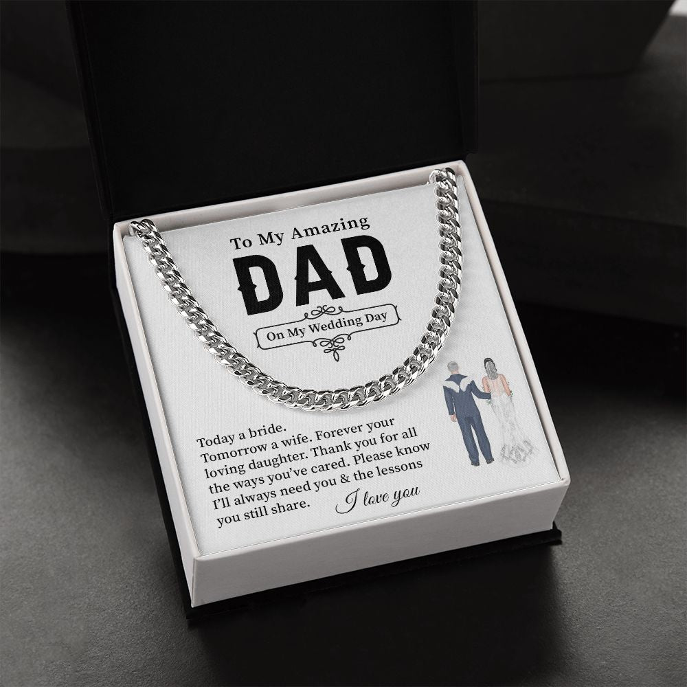 Wedding Neckalce Gift For Dad From Daughter With Message Card