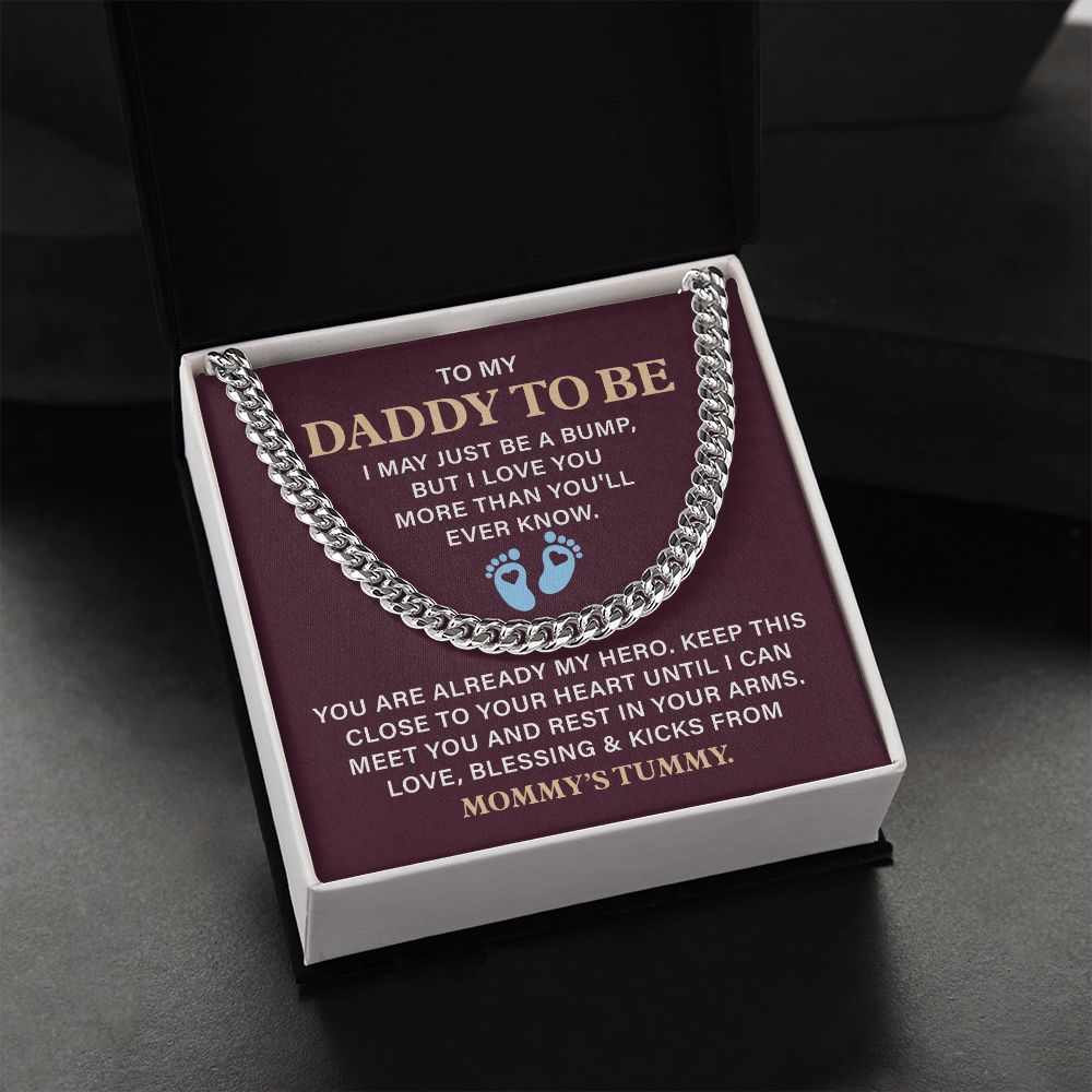 Daddy To Be Necklace Gift From Baby With Message Card
