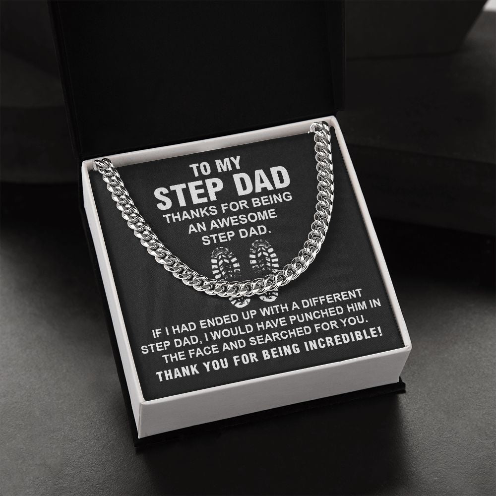 Stepdad Cuban Chain Necklace Gift With Heartfelt Note