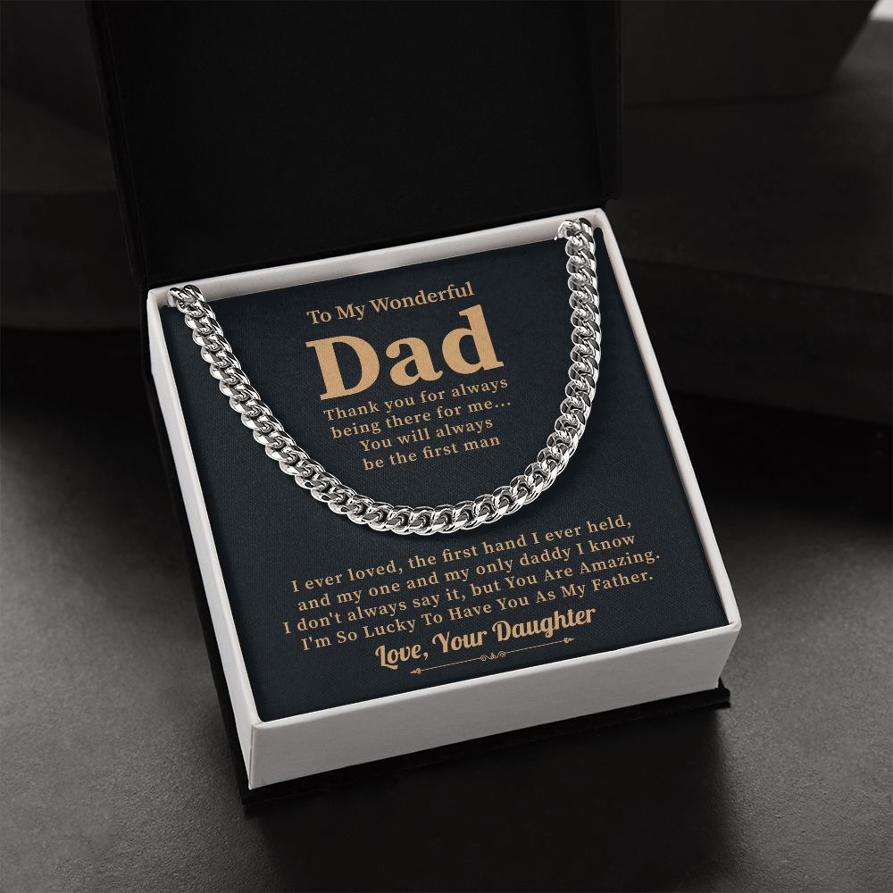 Dad Necklace Gift from Daughter with Heartfelt Message