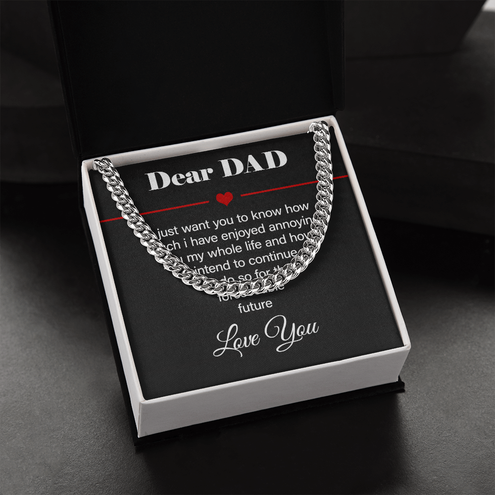 Funny Gift for Dad from Daughter or Son – Legacy Chain with Red Heart Message