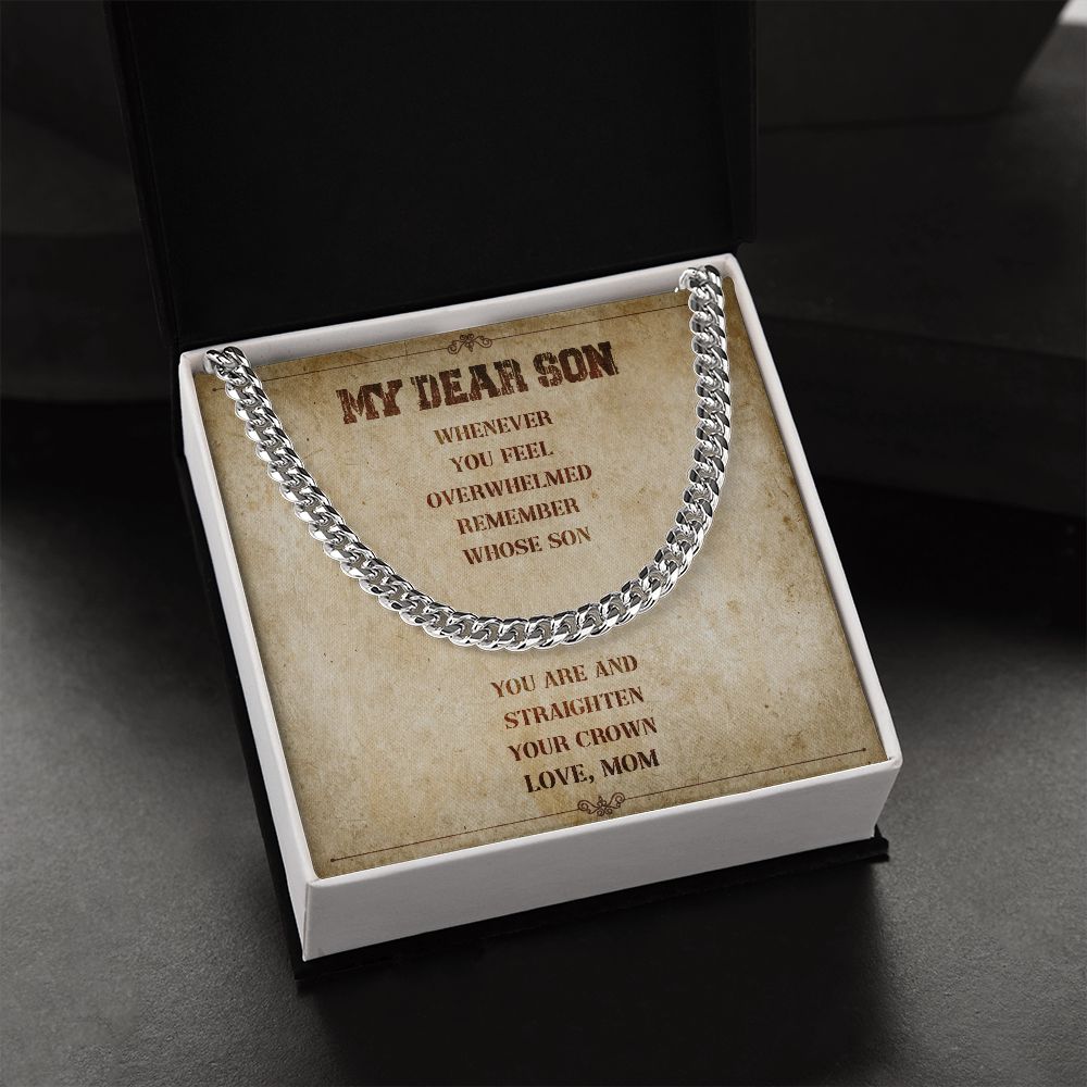 My Dear Son Your Crown Love Mom - Gift From Mom To Son's Birthday, Valentine's Day Present With Heartfelt Message Card
