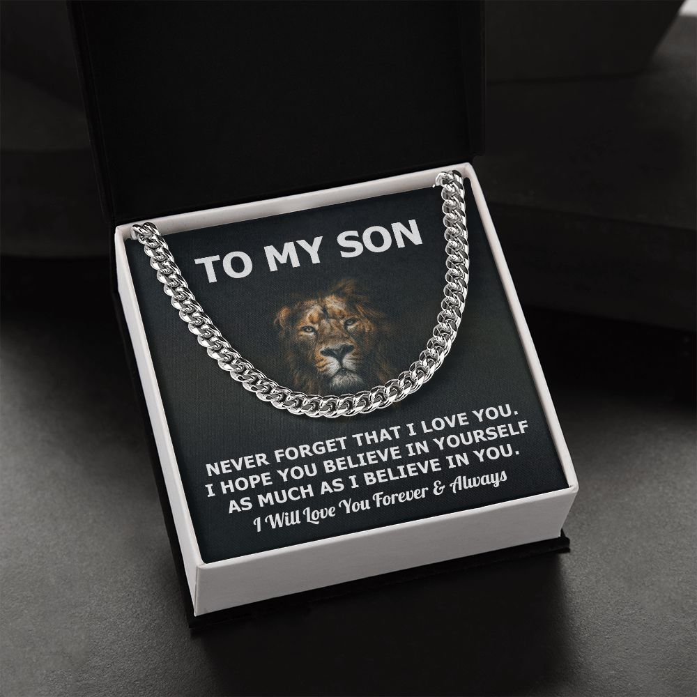 To my son - Never forget that I love you. I will love you forever and always