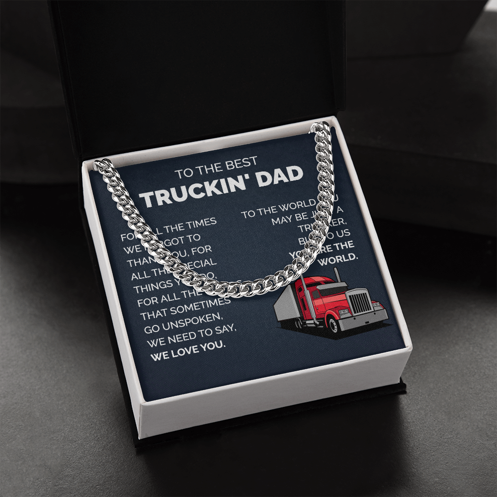 Chain Gift For Trucker Dad with Message Card from Kids