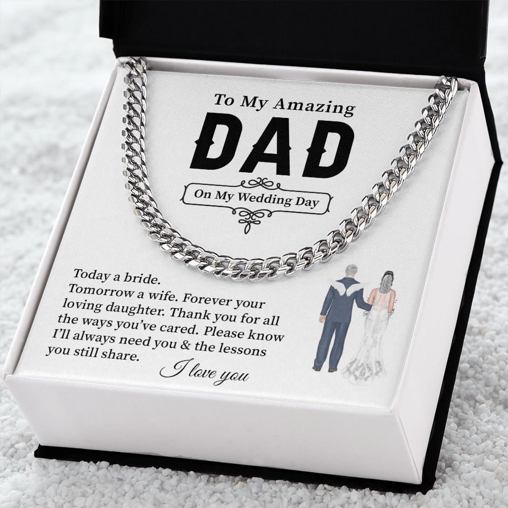 Wedding Neckalce Gift For Dad From Daughter With Message Card