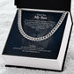 I Love You My Son From Dad And Mom - Heartfelt Gift With Message Card, Stainless Steel Cuban Link Chain