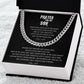 Stainless Less Steel Cuban Link Chain For Man: Prayer For My Son Proud And Strong From Mom And Dad