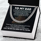 Dad Necklace Gift from Daughter with Lion Message Card
