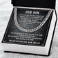 Our Son To Be Proud From Dad And Mom - Cuban Link Chain Necklace Gifts To Make Her Happy