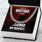 Military Cuban Chain Gift for Brother – Respect Message Card