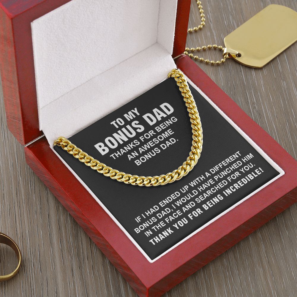 Funny Bonus Dad Gifts - Cuban Chain With Message Card