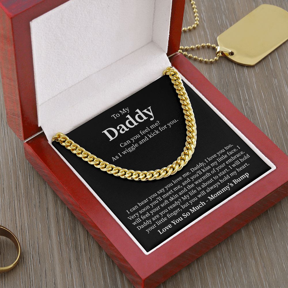 New Dad Necklace Gift From Baby Bump With Message Card