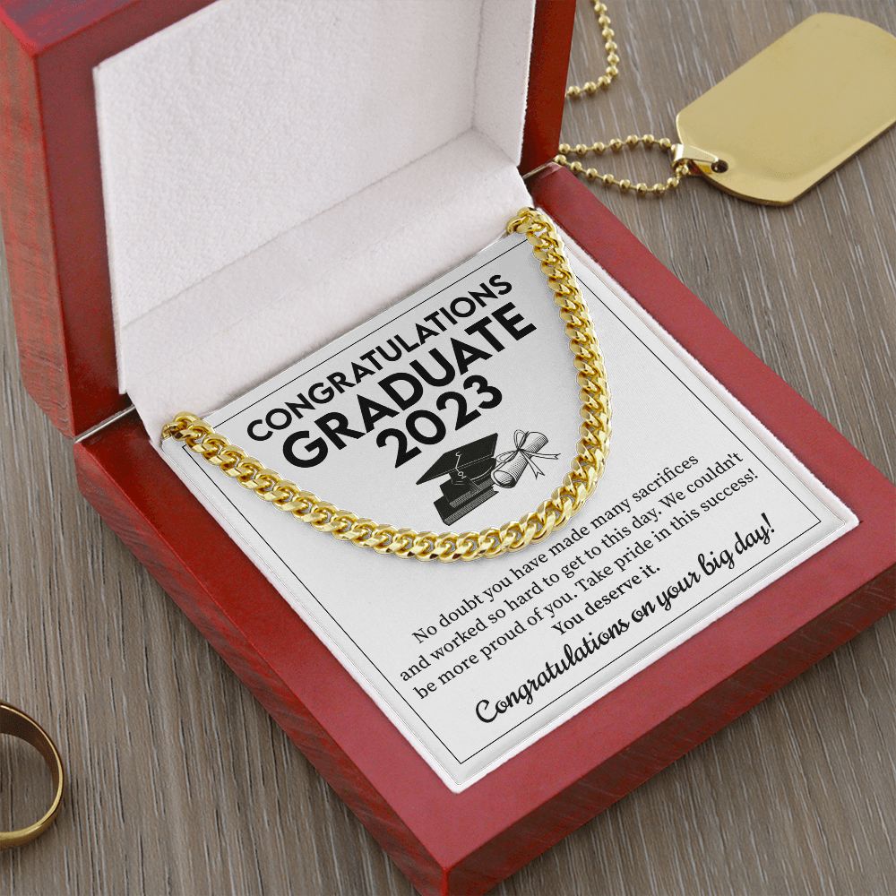 Personalized Graduation Cuban Chain Necklace Gift