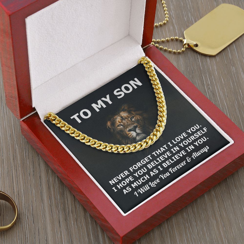 To my son - Never forget that I love you. I will love you forever and always