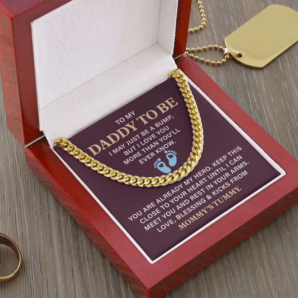 Daddy To Be Necklace Gift From Baby With Message Card