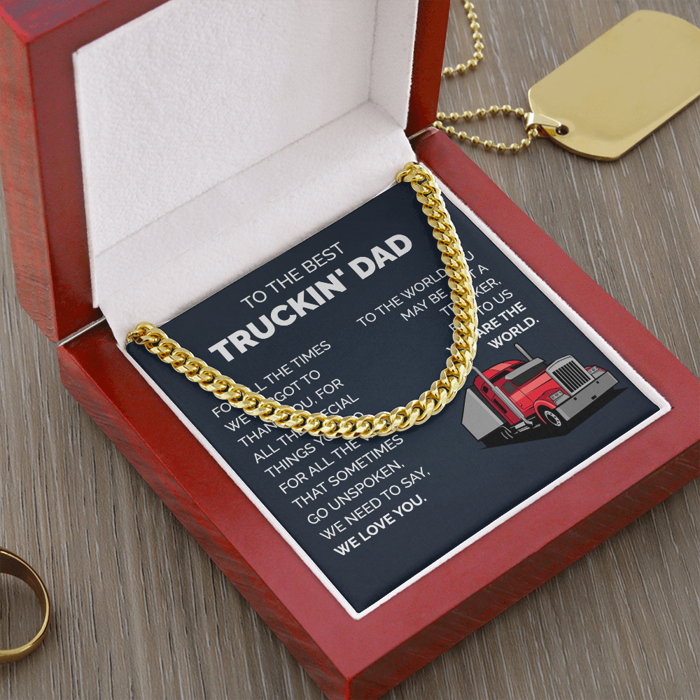 Chain Gift For Trucker Dad with Message Card from Kids