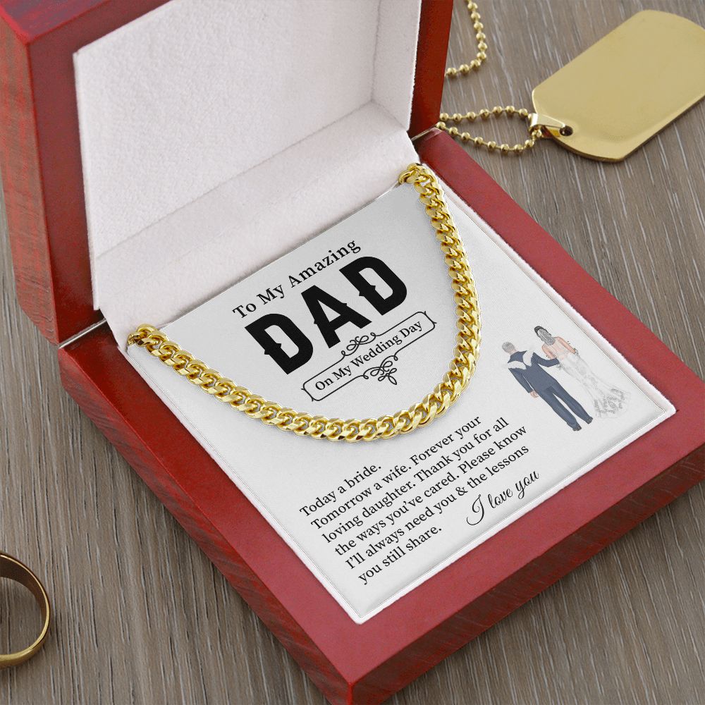 Wedding Neckalce Gift For Dad From Daughter With Message Card